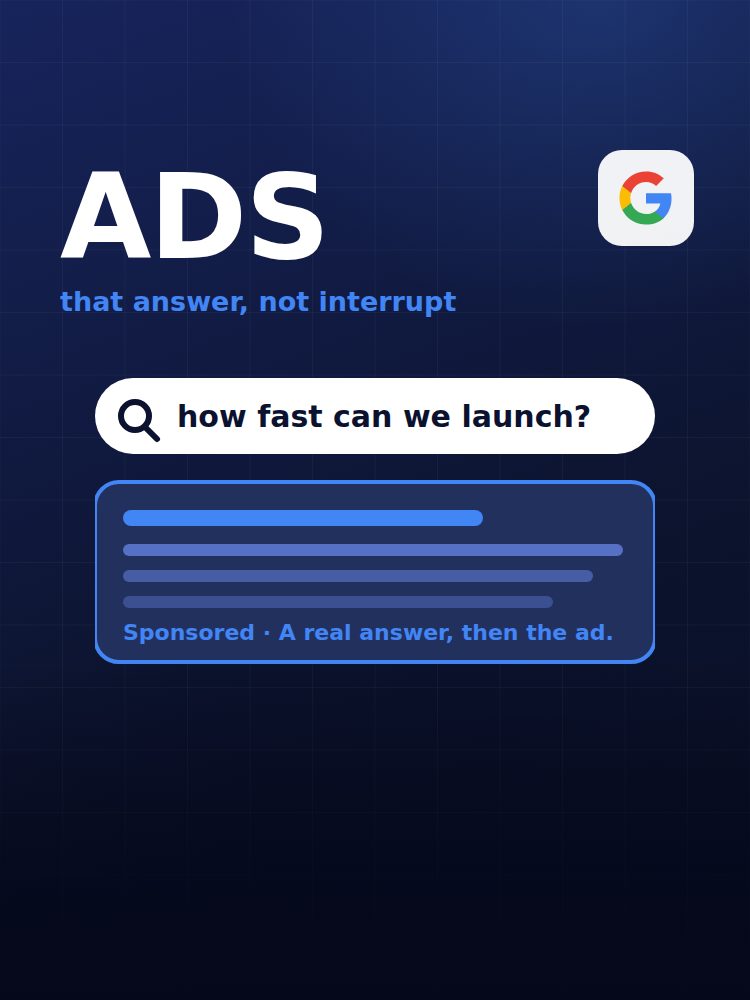 PAPS Signal cover, Search ads learn to answer, not interrupt